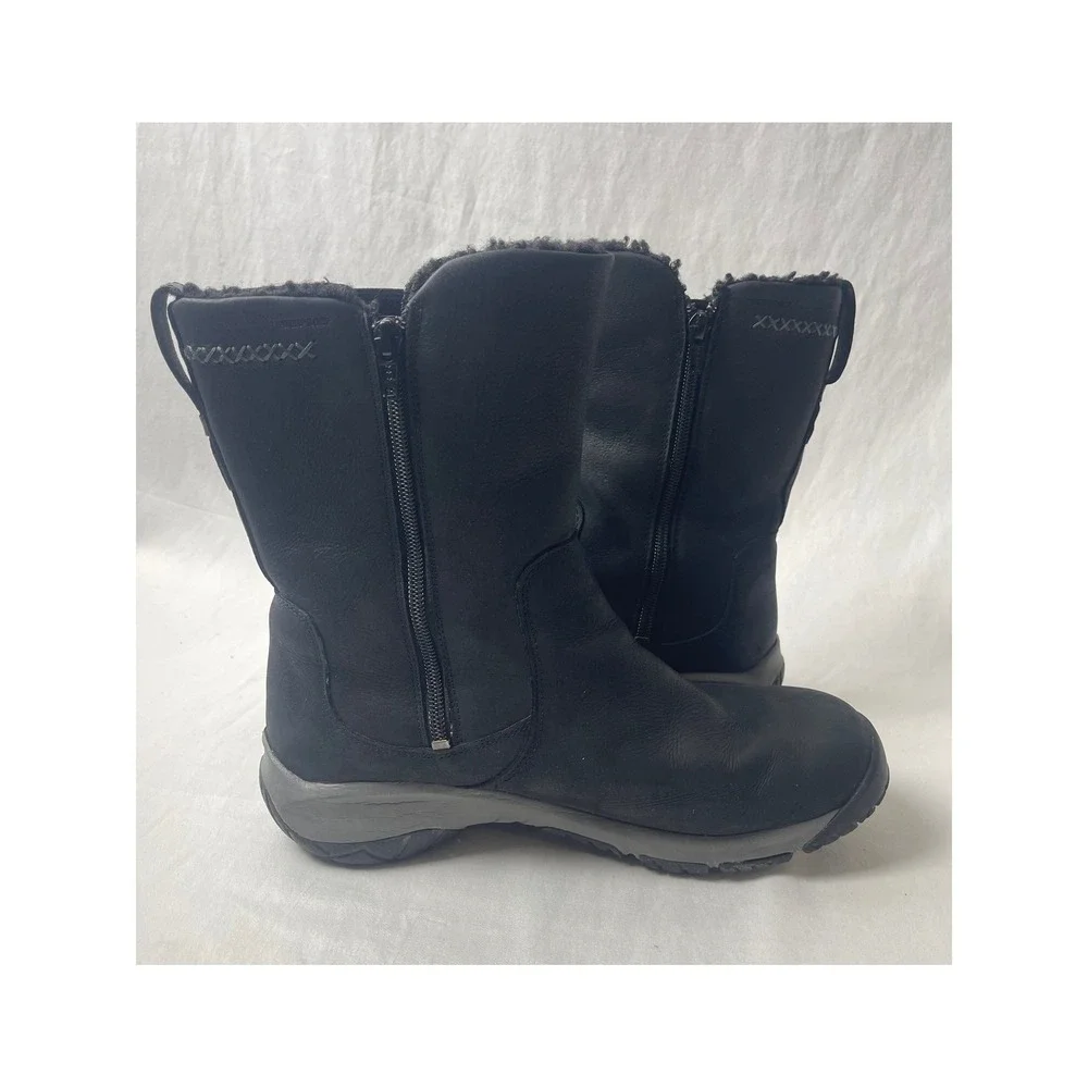 Merrell Encore 4 Tall Polar Waterproof Leather Winter Boots Womens 9.5 Black Zip